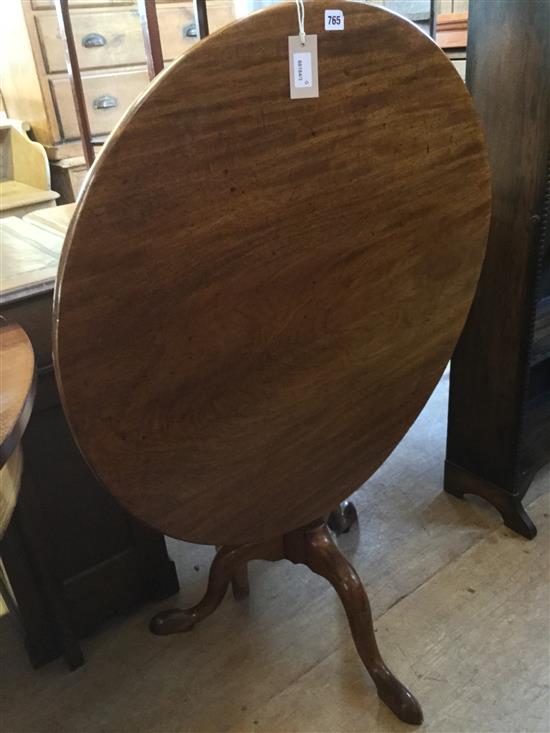 Mahogany circular tilt-top table